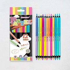 7" 12pcs 24colors Pastel bi-color pencil